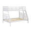 Lit superposé simple au-dessus de lit classique, finition blanche, fabrication en bois, garde-corps, aucun sommier tapissier, construction de la zone de couchage, chambres pratiques et sécurisées-786521364-786521366