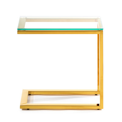 Lamanna Glass Top Frame End Table
