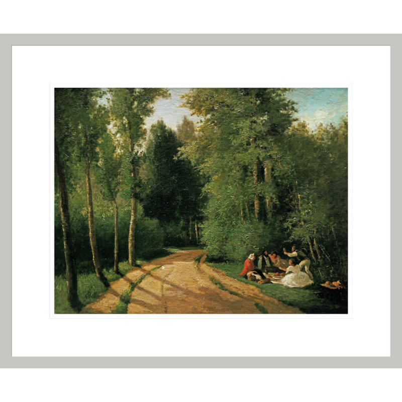 «A Picnic at Montmorency» par Camille Pissarro, impression giclée sur cadre, 17.75" H x 21.33" W