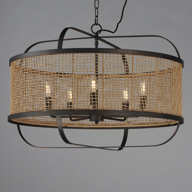 Cestino-Chandelier, Antique Bronze