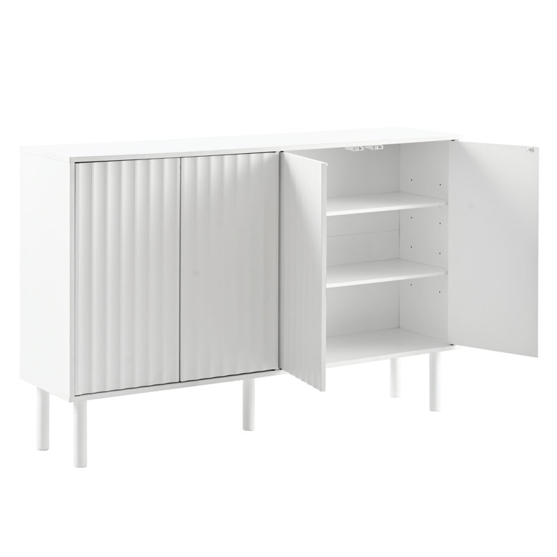 Armoire à chaussures minimaliste Hesper avec tablettes réglables et pieds en bois massif