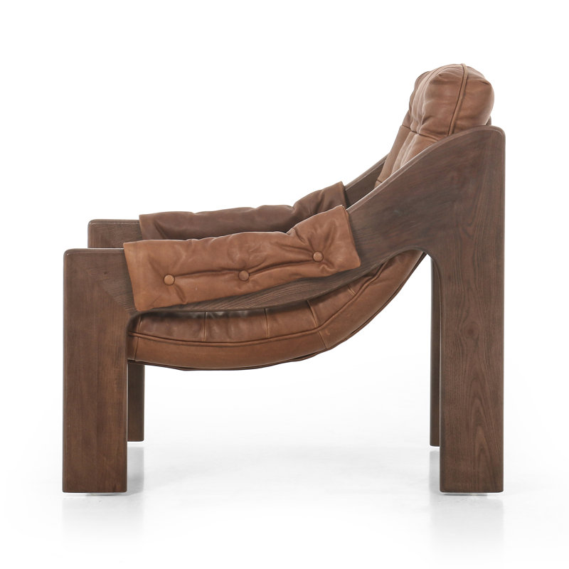 Kensington Armchair, Heirloom Sienna Genuine Leather, Terra Brown Ash