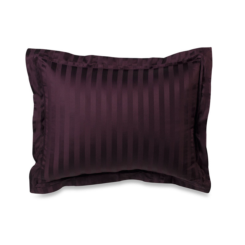 Cotton Striped Sham Set, Standard, Purple