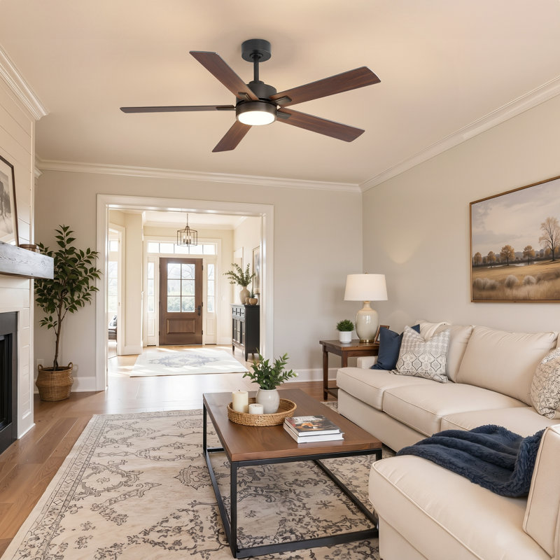 52 Inch Modern Ceiling Fans with Lights and Remote Control, DC Reversible Motor, Noiseless,Ceiling Fan for Bedroom, Living Room, Apartment