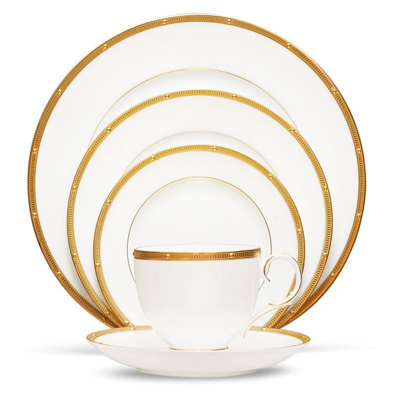 Couvert individuel 5 pièces Noritake Rochelle, Or