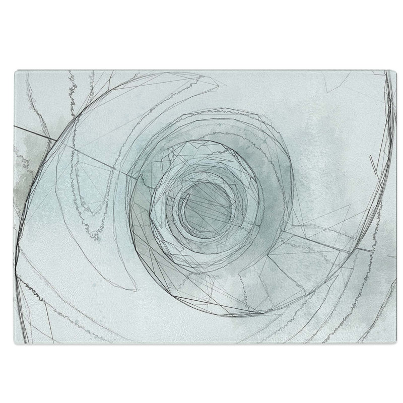 Tempered Glass Architecture Sketch Vol.35 Chopping Board, 28.5 cm W x 20 cm L
