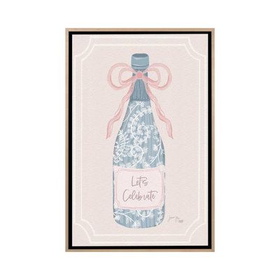 «Let's Celebrate With Champaign», reproduction d'art sur toile encadrée