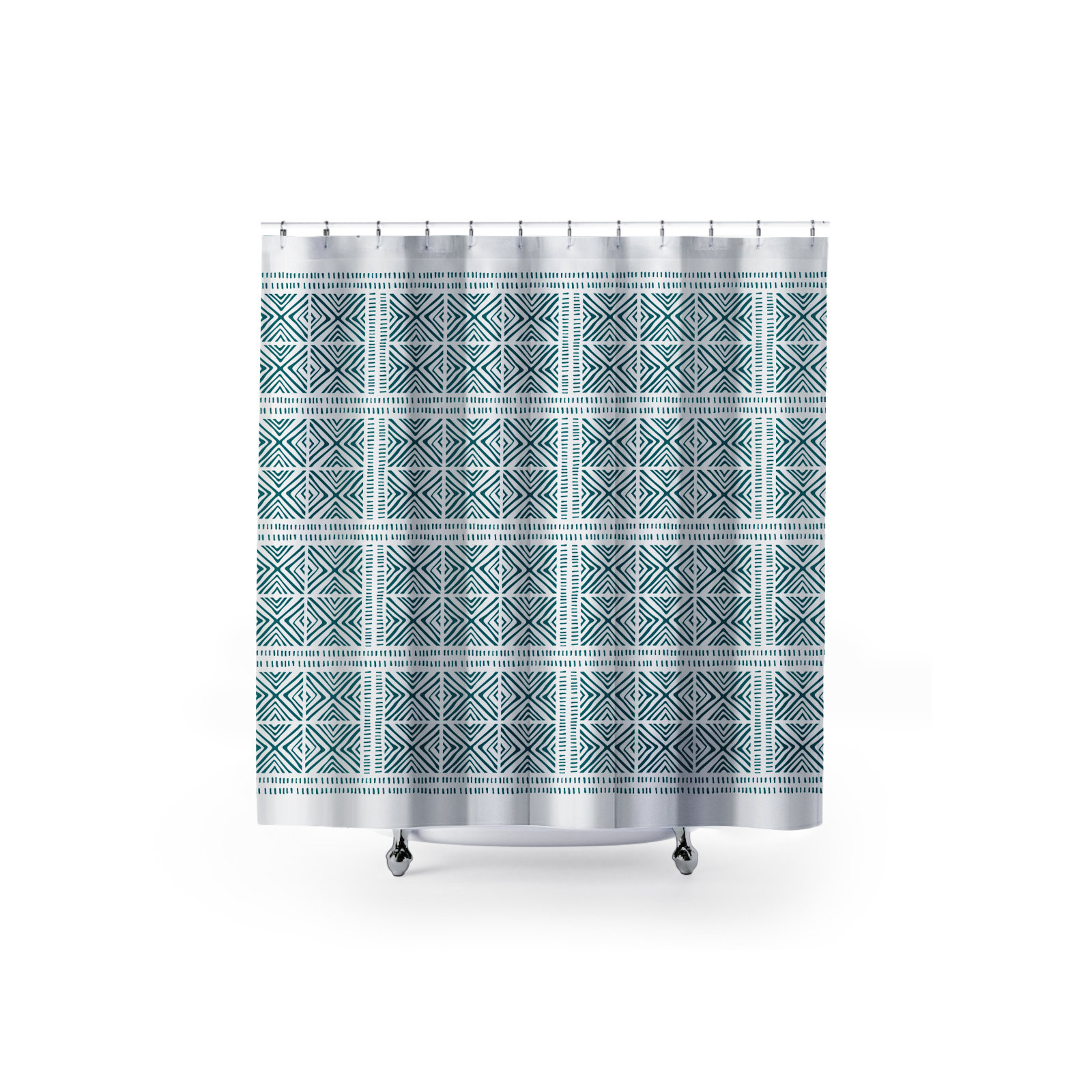 Thora Tribal Shower Curtain, ThoraTribal Emerald