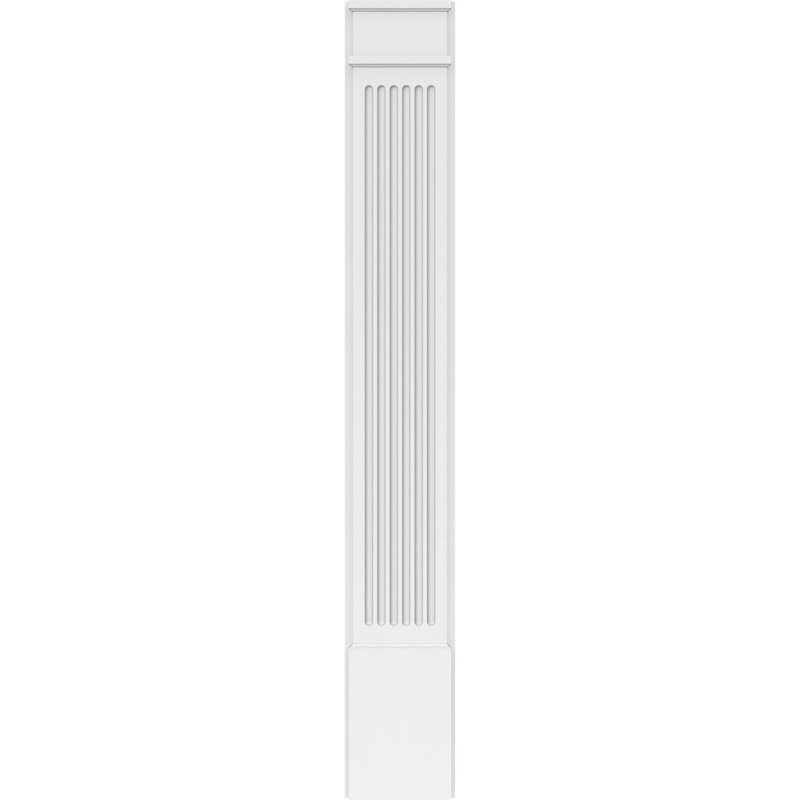 Pilastre cannelé en PVC (la paire), 72 po, 10 po, Base et chapiteau décoratifs