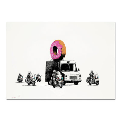 Strawberry Donut by Banksy - No Frame Print on Plastic / Acrylic