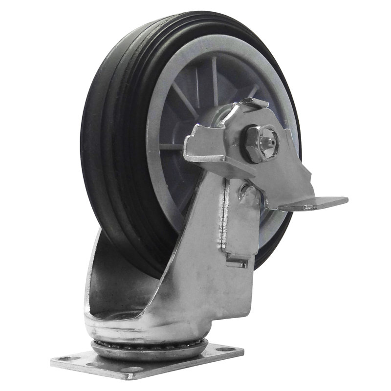 Snap-Loc 375 lb Caster 6 Inch All-Terrain Solid Rubber Swivel