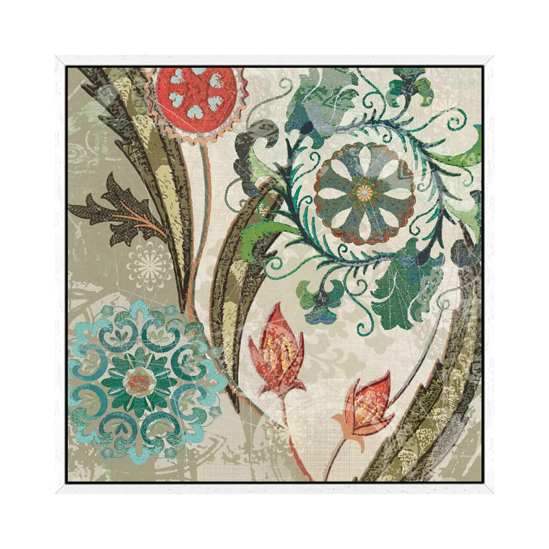 Royal Tapestry I 1 Piece Wall Art on Canvas, 66.04 cm H x 66.04 cm W, White Framed