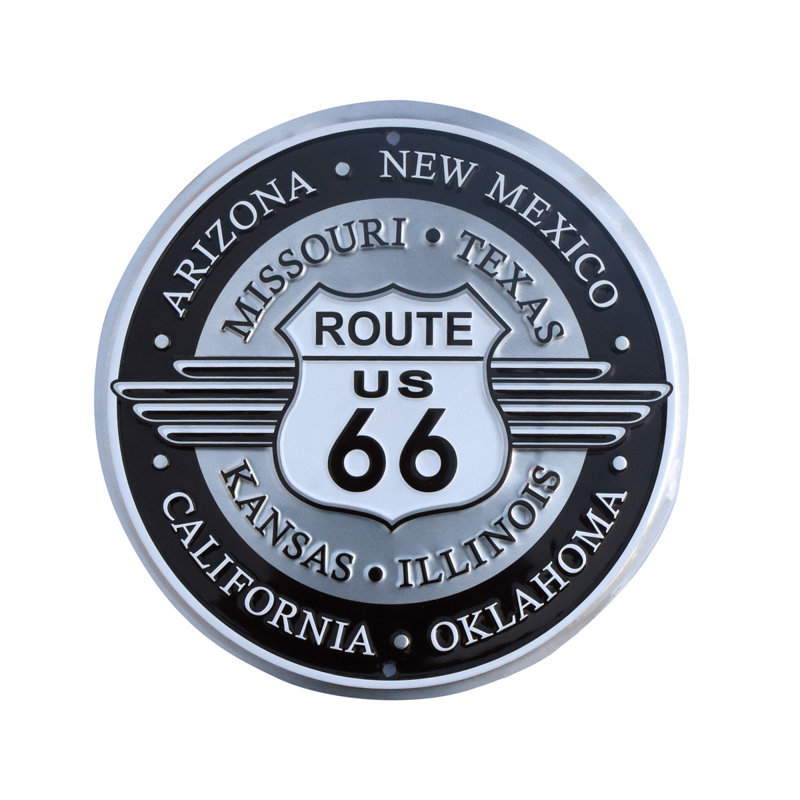 Panneau de fer-blanc historique, route 66, plaque métallique, garage