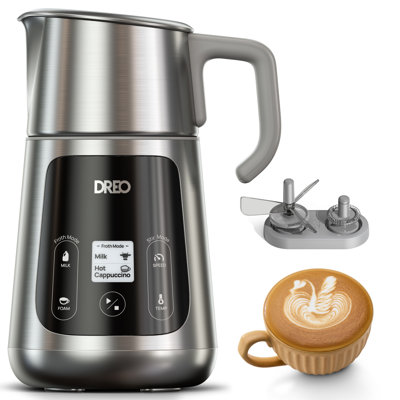 Dreo All-in-1 Baristamaker Milk Frother, Electric Foam Frother For Latte Art Microfoam And Coffee, 15oz/450ml Automatic Milk Warmer With 30 Drinks, Dishwasher Safe, Dairy/plant-based Milk