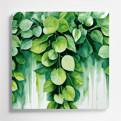 «Botanical Pilea», art mural en métal vert