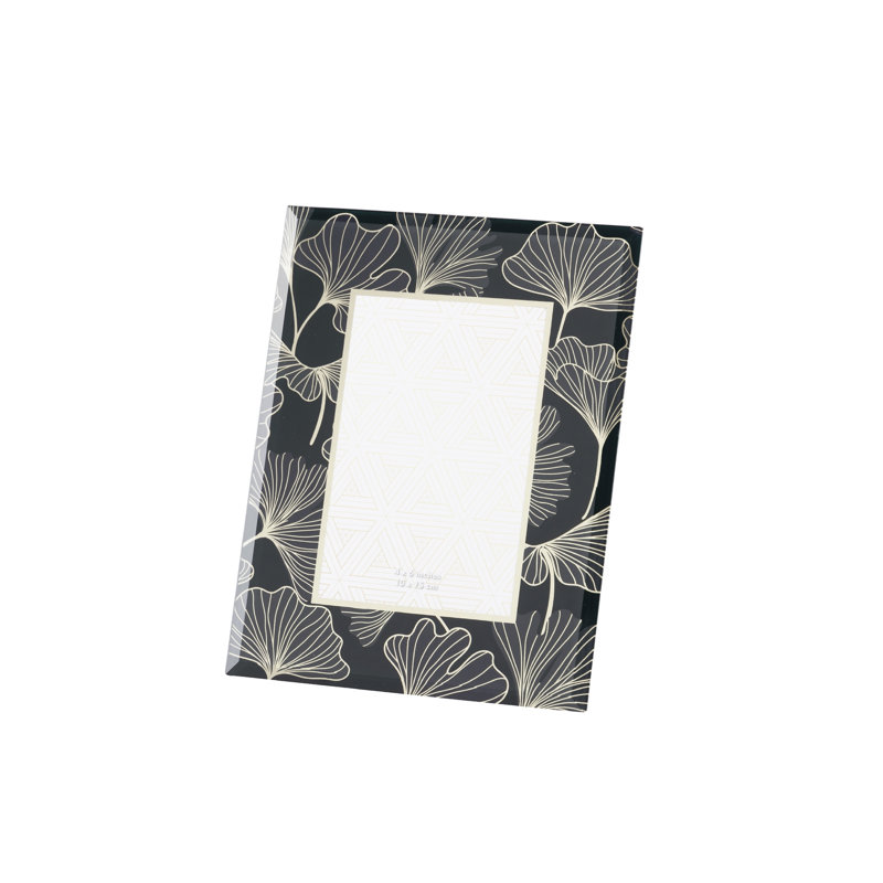 Foil Printing Glass Photoframe, 23 cm H x 18 cm W x 2 cm D