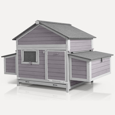 Large Chicken Coop Expandable Chicken House For Outdoor With Two Nesting Box, Leakproof Pull-on Tray And Uv-resistant Roof Panel