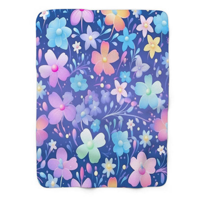 Enchanting Periwinkle Posies - 1 Piece Premium She Throw Blanket