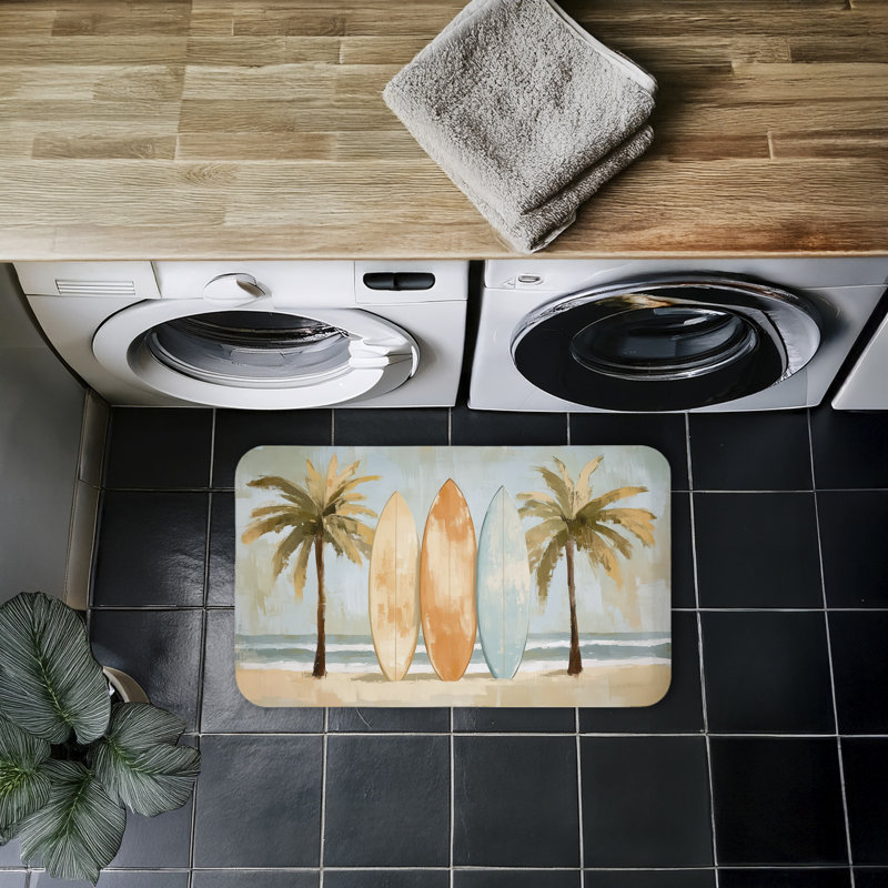 Tapis de cuisine ergonomique rétro antidérapant 18 po x 30 po, Couleurs, planche de surf