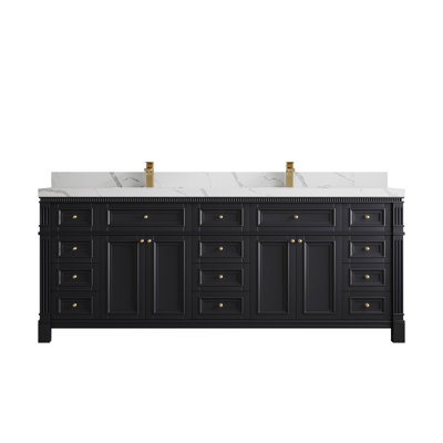 Boîte de rangement de 84 po Jenniferlynn X P 22 po Meuble-lavabo double D