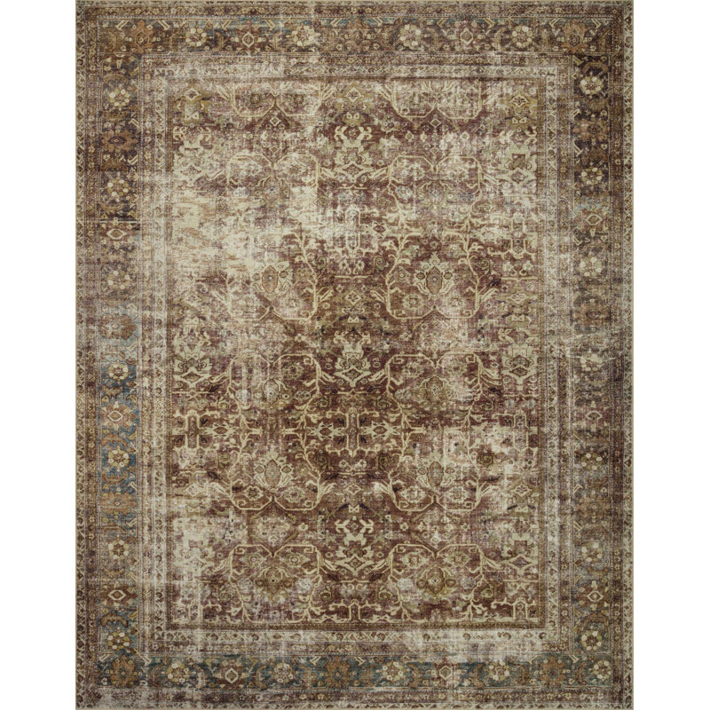 Magnolia Home By Joanna Gaines X Loloi Sinclair Machine Washable Rust / Lagoon Area Rug, Rectangle 8'6" x 11'6"