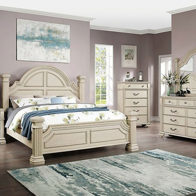 Table de chevet en bois massif Aubreonna, Beige