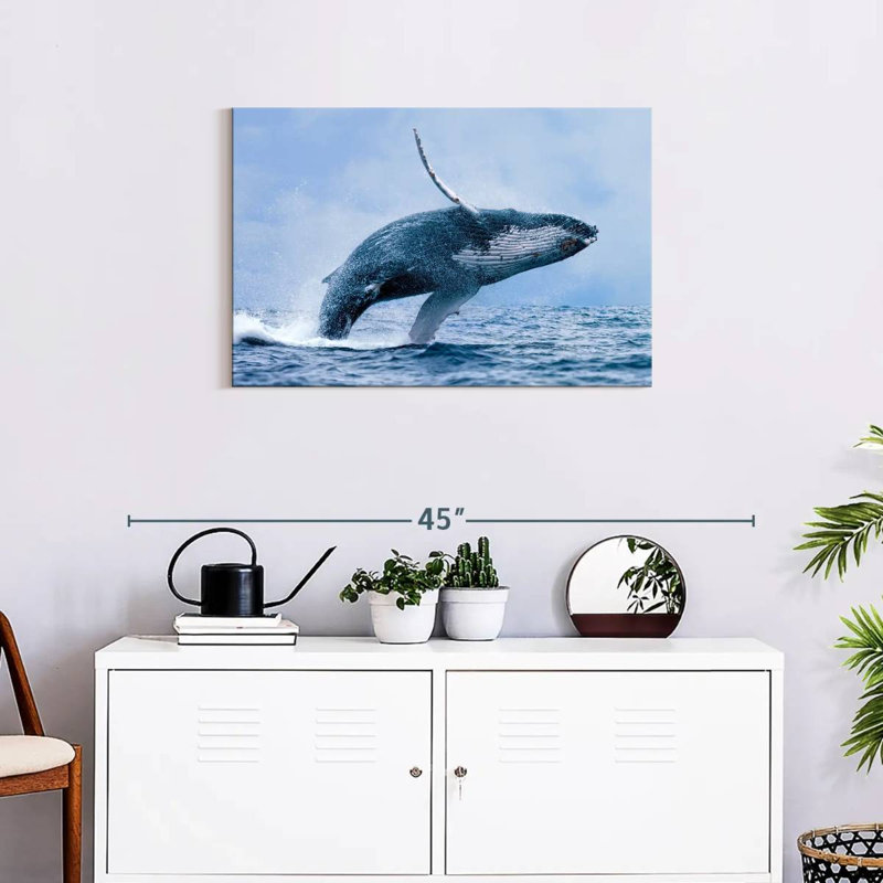 Brampt Leaping Humpback Whale, 20" H x 30" W