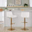 Tabouret de bar réglable rond avec repose-pieds arrondi en T Rondell - ensemble de 2-202853214-202853213