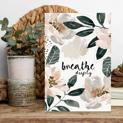 Calm Floral Essence Abstract Delicate Modern Flower Nature Wall Art Print by Treechild - Wrapped Canvas Print