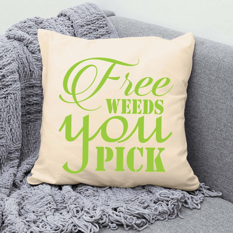 Amour de jardin - Citation amusante 648 - Coussin décoratif inclus, H 14 po x l 14 po