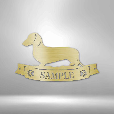 Bannière personnalisée teckel avec monogramme