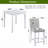 5 Piece Counter Height Table Set, Wooden Kitchen Table Set With Square Table And 4 Upholstered Chairs, Counter Height Dining Table With Crystal Decoration And Chair Set For Kitchen, Dining Room,White-1630950195-1630950193