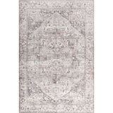 Lehr SplashGuard Vintage Medallion Machine Washable Area Rug