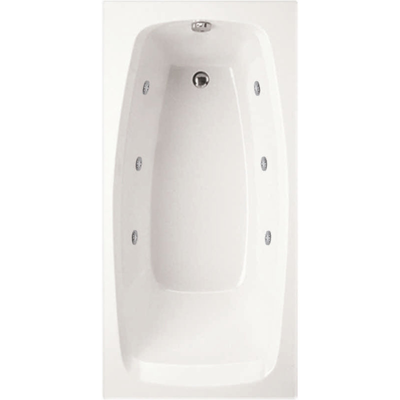 Solitude 60'' L Whirlpool Bathtub, White, Satin Nickel