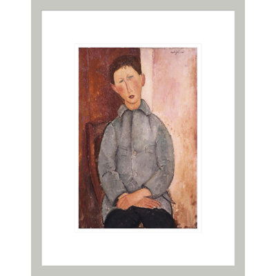 «Boy in a Blue Chemise» par Amedeo Modigliani - Impression giclée encadrée