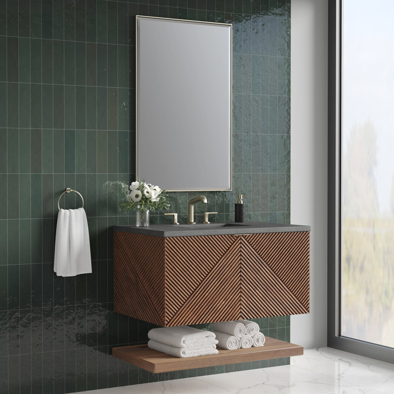 Marcello 36'' W Single Vanity, 8" Widespread, Charcoal Soapstone