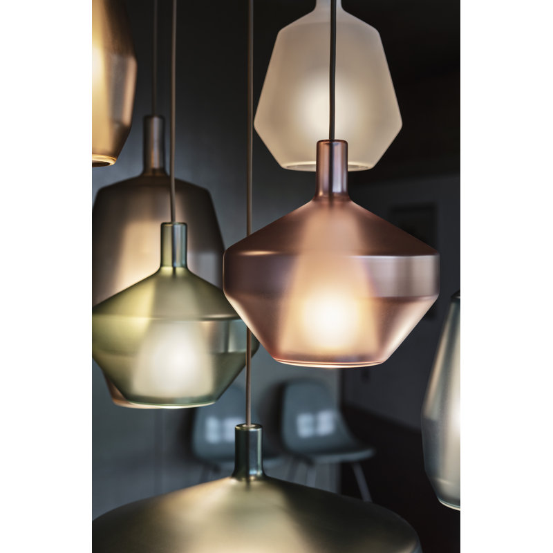 MOM 1 - Light Pendant, White, Sage Green Glass