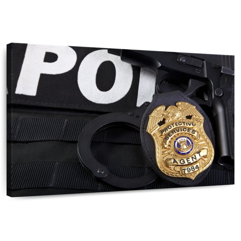 Chose de la police d'Alcaraz, H 16 po x l 24 po