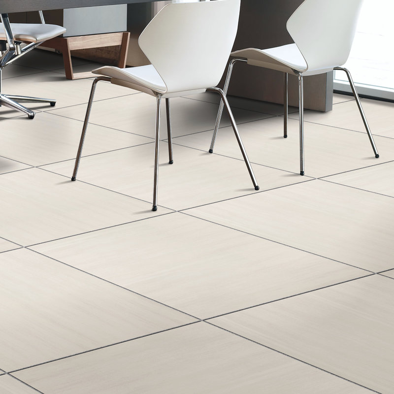 Refinery Semi-Polished 24'' W x 24'' L Porcelain Singular Tile, Cotton