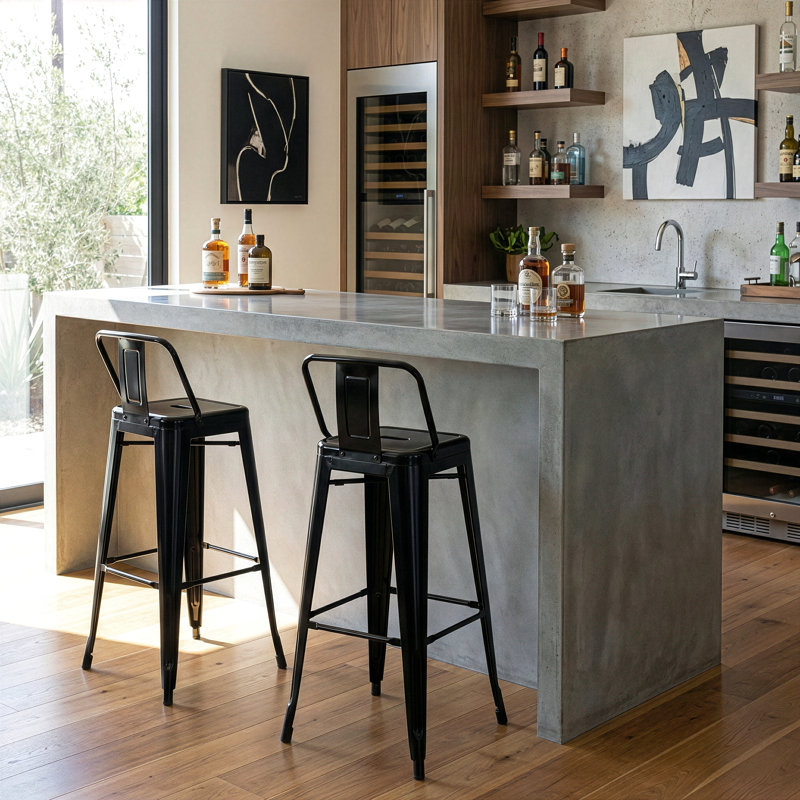 Jhoshua Counter Stool with Metal Frame