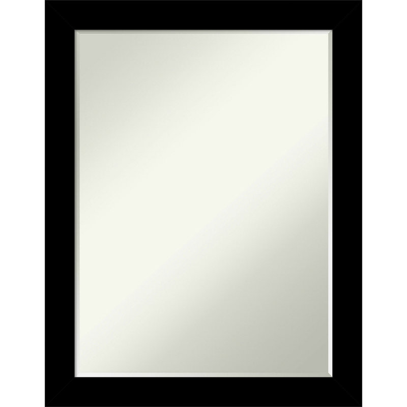 Joangela Solid Wood Rectangle Wall Mirror, 27.25" x 21.25", Black