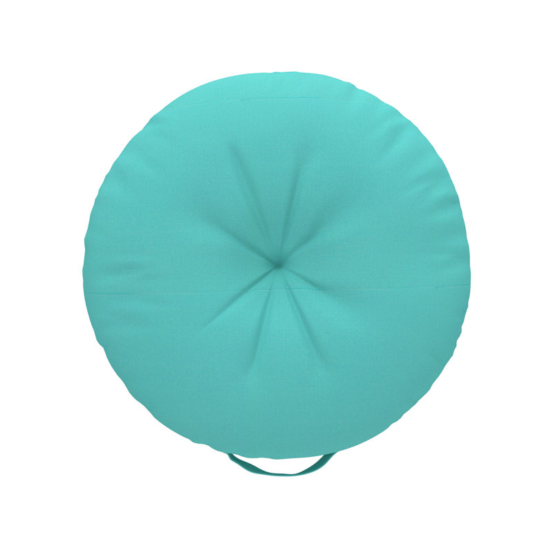 Sunbrella Indoor/Outdoor Floor Pillow, 24 Inch Circular Cushion Cover with Insert, Circular 24", Canvas Aruba