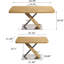 Table de salle à manger extensible 63 ", ton naturel, sièges 4-6, et matériau en acier carré 6 47,25" -63 ", finition naturelle + structure-378790127