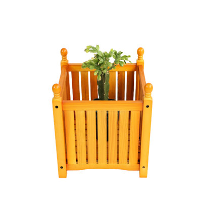 Jardinière carrée d'extérieur fabriquée avec, idéale pour la piscine et le patio, s'adapte à tous les pots de fleurs en bois, à la verdure des herbes, processus d'assemblage rapide