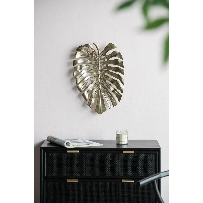 Ornement mural en feuille d'or envoûtant, 18,9 x 13,4 x 1,4 po, fabriqué par aluminium Cool Ornement