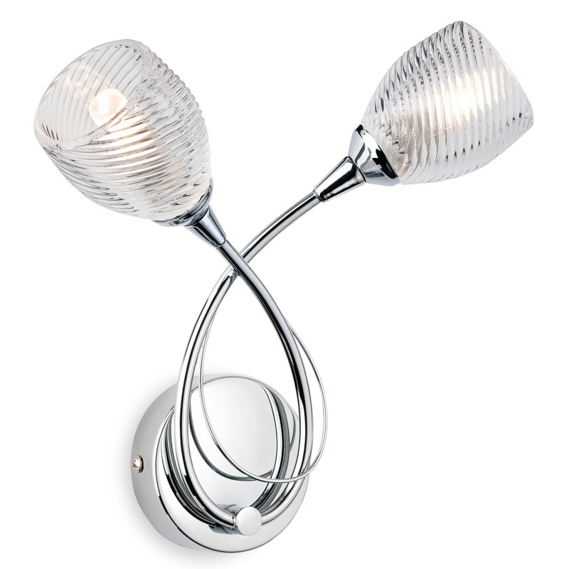 Henley 2-Light Dimmable Chrome Wallchiere