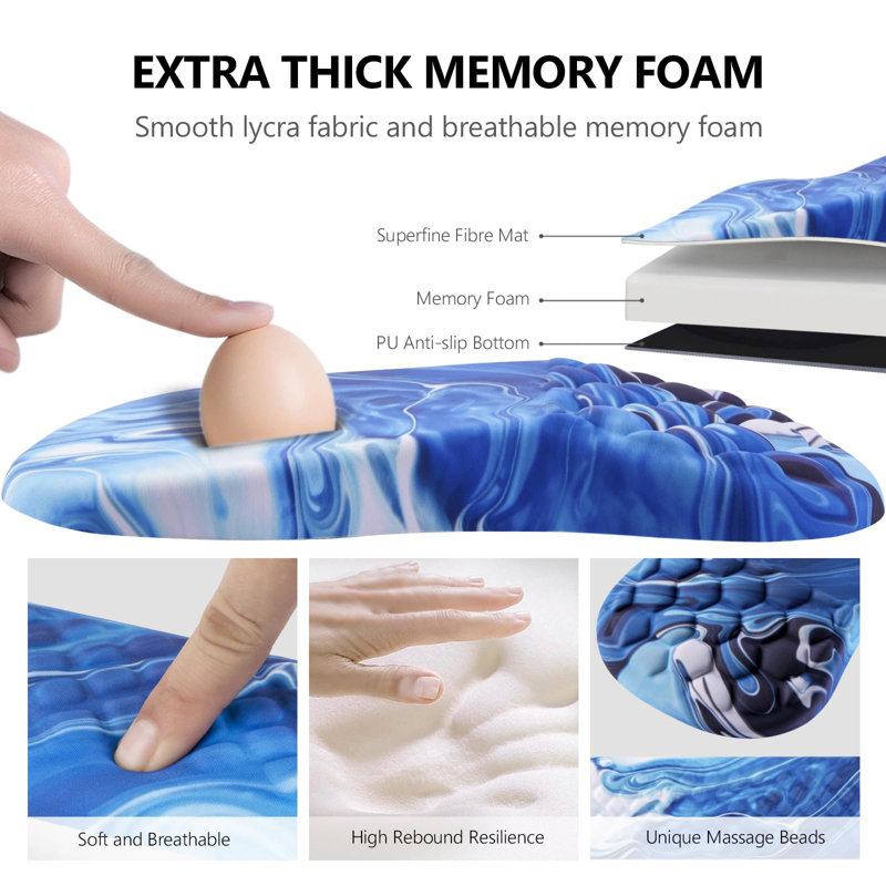 2-In-1 Keyboard Wrist Rest And Ergonomic Mouse Pad, Non-Slip And Easy Typing Computer Keyboard