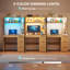 Bureau d'ordinateur H 66 po avec DEL Huntch, station de charge, armoire à tiroirs, étagères ouvertes pour le bureau personnel-1598021860