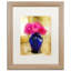 «Pink Carnations in Cobalt Blue Vase» par Kuehn, reproduction d'art sur toile encadrée-19605206-69680474-19605205