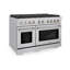 Zline 48 In. 6.7 Cu. Ft. Double Oven Gas Range In Stainless Steel With 8 Brass Burners-1582065732-1582065733